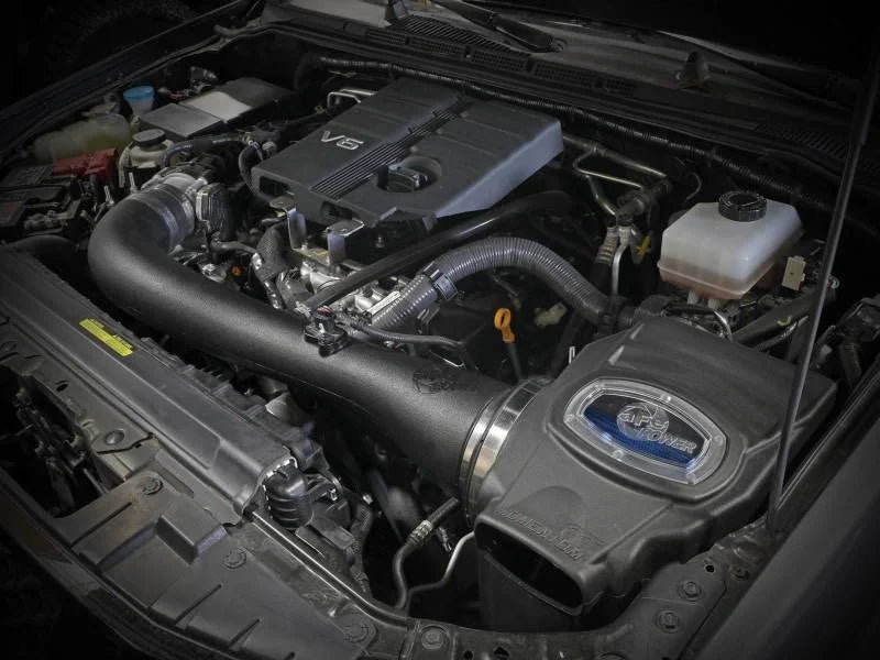 aFe 20-22 Nissan Frontier V6-3.8L Momentum GT Cold Air Intake System w/ Pro 5R Filter - Side View