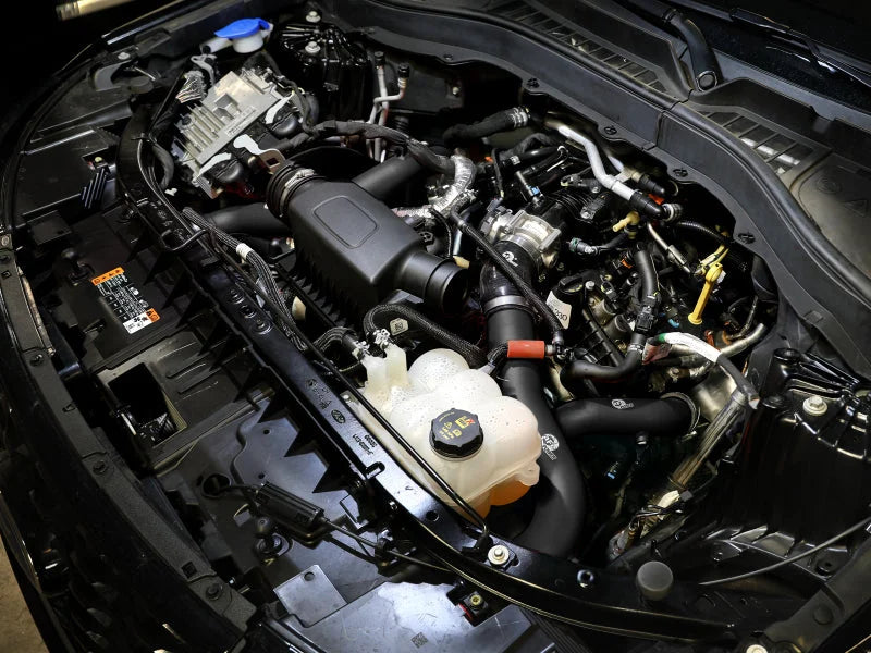 aFe 20-23 Ford Explorer ST V6 3.0L (tt) BladeRunner 2-3/4in Aluminum Cold Charge Pipe - Black - Side View