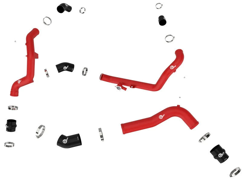 aFe 20-23 Ford Explorer ST V6 3.0L (tt) BladeRunner Aluminum Hot and Cold Charge Pipe Kit - Red - Additional View 6