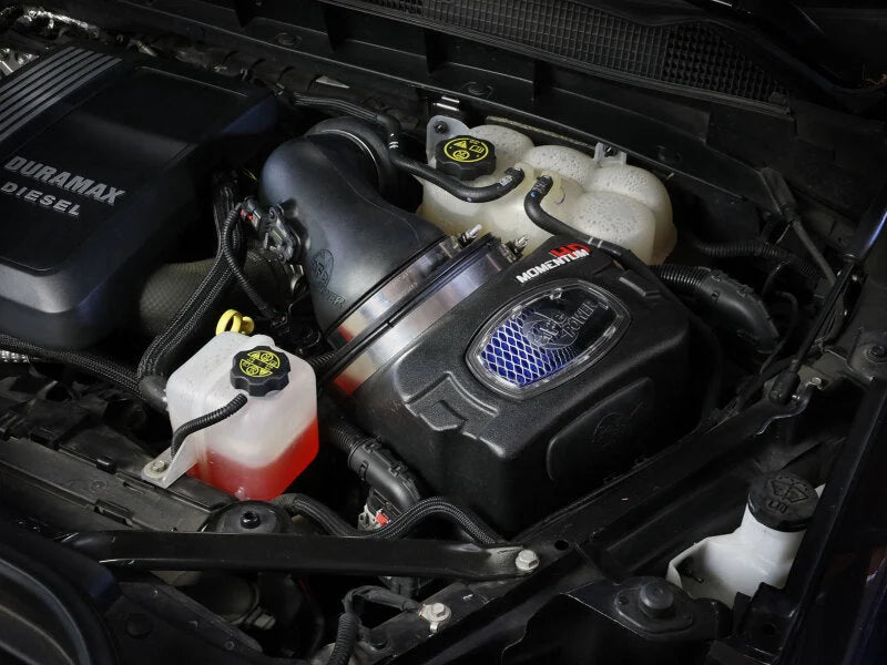 aFe 20-24 GM Trucks/SUVs L6-3.0L (td) LM2/LZ0 Momentum HD Cold Air Intake System w/ Pro 10R Filter - Side View