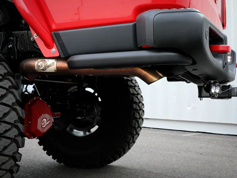 aFe +20 Jeep Gladiator MACH Force-Xp 3 IN 409 Stainless Steel Cat-Back Hi-Tuck Cat-Back - Side View