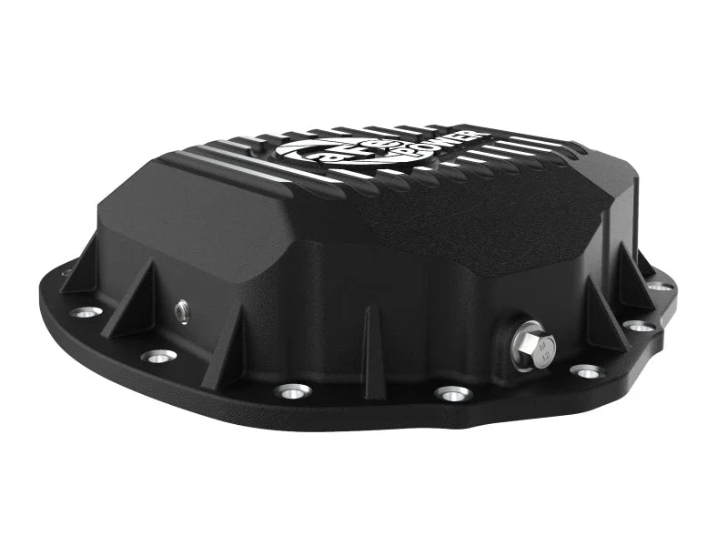 aFe 2020 Chevrolet Silverado 2500 HD  Rear Differential Cover Black ; Pro Series w/ Machined Fins - Side View