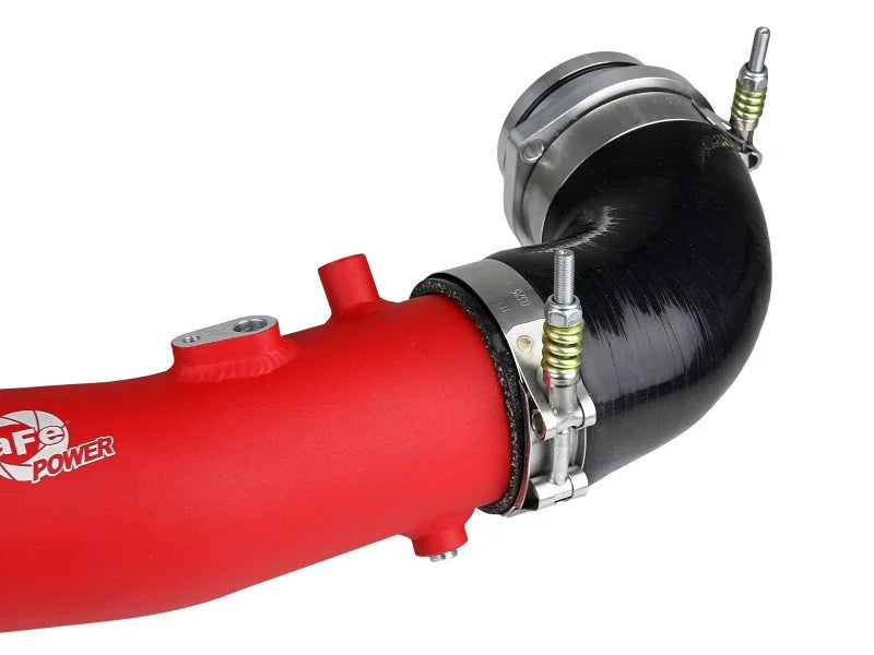 aFe 2020 Toyota Supra 3.0L 3in Red Intercooler Tube - Hot - Back View