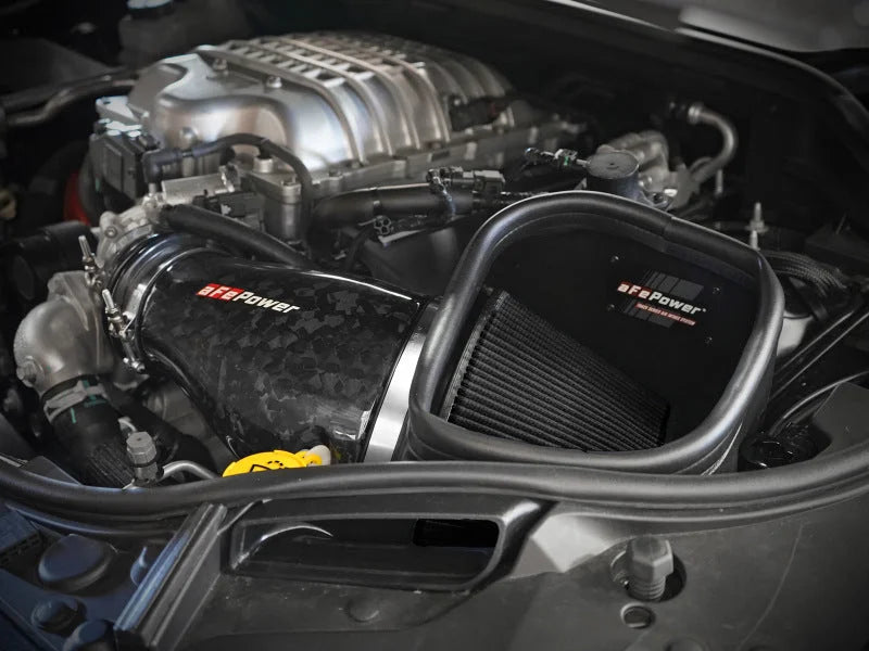 aFe 2021 Dodge Durango SRT Hellcat Track Series Carbon Fiber Cold Air Intake System w/ Pro 5R Filter - Side View