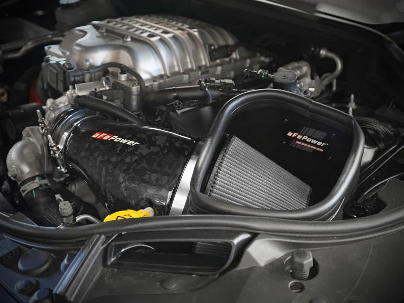 aFe 2021 Dodge Durango SRT Hellcat Track Series Carbon Fiber Cold Air Intake System w/ Pro DRY S - Side View