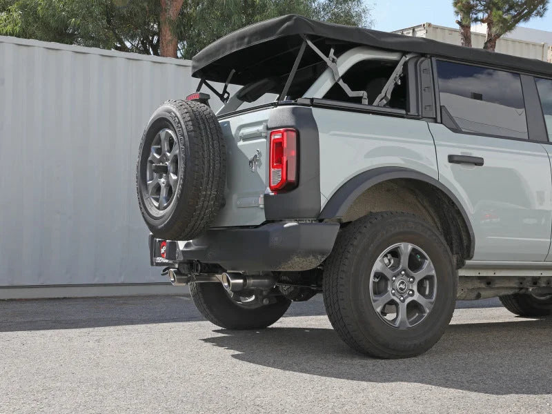 aFe 2021+ Ford Bronco L4-2.3L (t) / V6-2.7L (tt) Vulcan 3in. to 2.5in. SS Cat-Back - Polished - Installation View