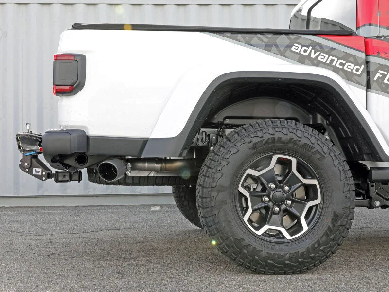 aFe 2021+ Jeep Gladiator V6-3.0L (td) Vulcan Series 3in 304 SS DPF-Back Exhaust System - Polishd Tip - Installation View