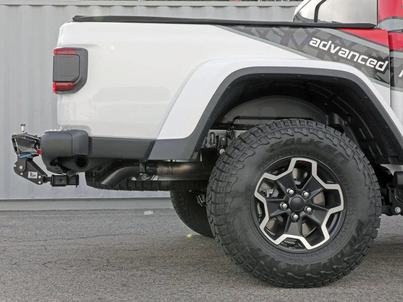 aFe 2021+ Jeep Gladiator V6-3.0L (td) Vulcan Series 3in 304SS HT DPF-Back Exhaust System - Black Tip - Side View