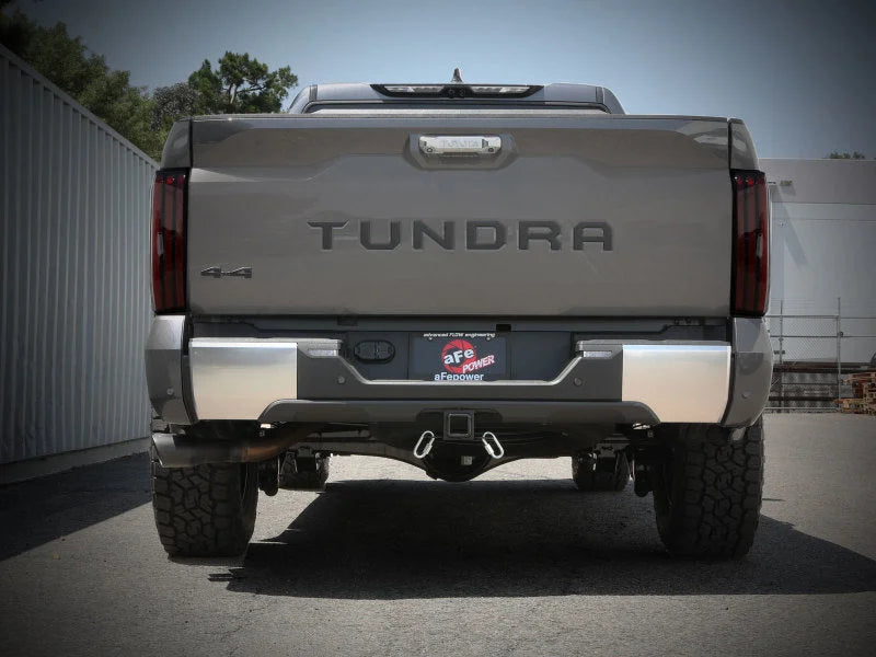 aFe 2022 Toyota Tundra V6-3.5L (tt) Vulcan Series 2.5in to 3in 304 SS Cat-Back Exhaust w/ Black Tip - Installation View