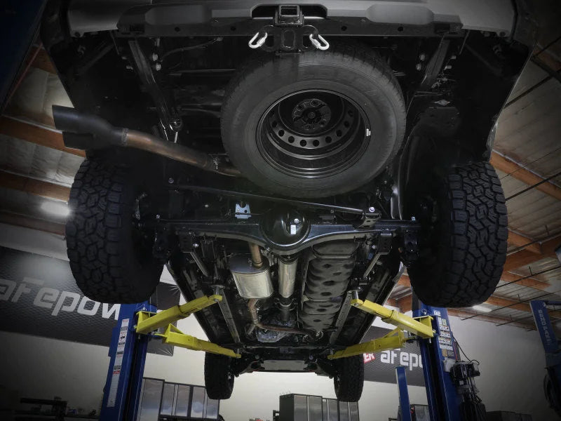 aFe 2022 Toyota Tundra V6-3.5L (tt) Vulcan Series 2.5in to 3in 304 SS Cat-Back Exhaust w/ Polish Tip - Side View