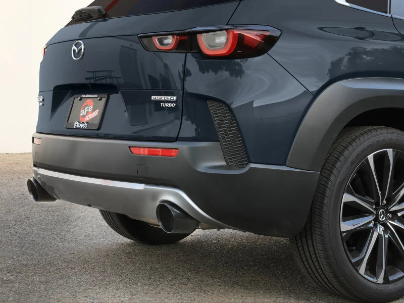 aFe 2023+ Mazda CX-50 Takeda 2.5in 304 SS Axle-Back Exhaust System w/ Black Tips - Side View