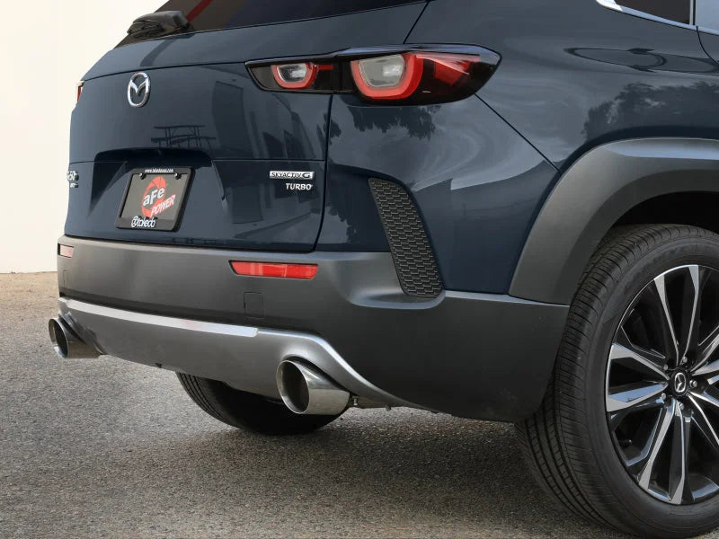 aFe 2023+ Mazda CX-50 Takeda 2.5in 304 SS Axle-Back Exhaust System w/ Polished Tips - Back View
