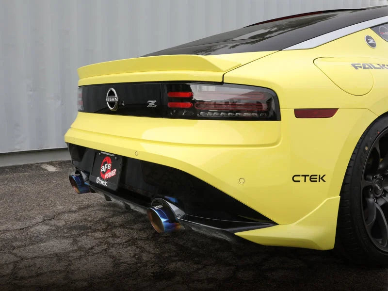 aFe 2023 Nissan Z V6-3.0L (tt) Takeda Stainless Steel Axle-Back Exhaust System w/ Blue Flame Tip - Installation View