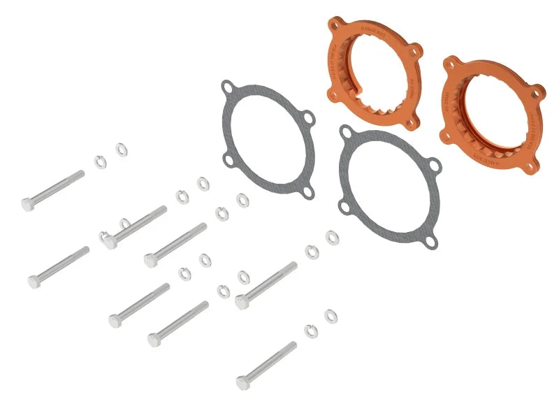 aFe 2024 Ford Mustang GT/ 2024 Ford Mustang Dark Horse V8 5.0L Silver Bullet Throttle Body Spacer - Installation View