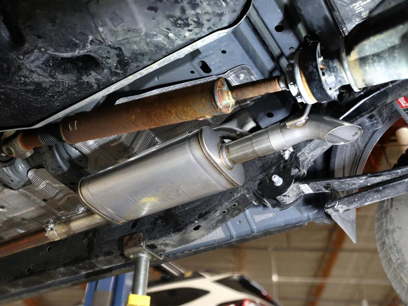 aFe 2024+ Ford Ranger L4-2.3L (t) Rock Basher 2.5in 409SS Cat-Back Exhaust - Back View