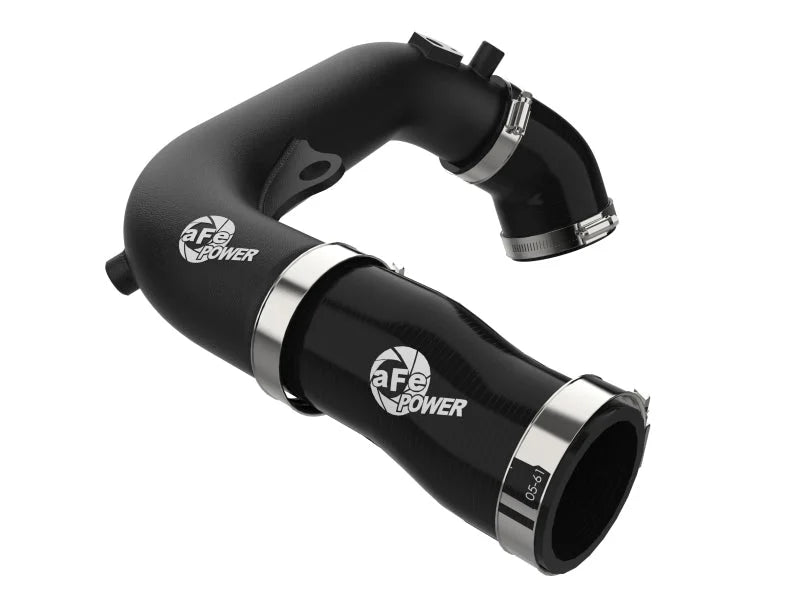 aFe 2024+ Jeep Wrangler JL L4-2.0L (t) BladeRunner 2-1/2in Aluminum Hot Charge Pipe - Black - Main Product View