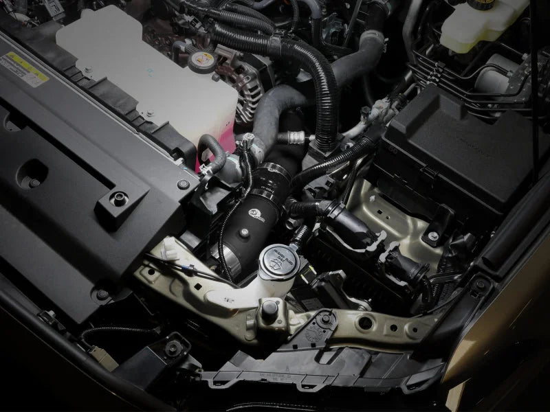 aFe 2024+ Toyota Tacoma BladeRunner  2.5in & 3in Aluminum Hot & Cold Charge Pipe Kit - Black - Side View