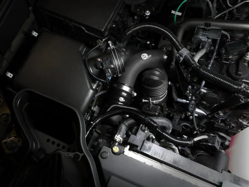 aFe 2024+ Toyota Tacoma BladeRunner  2.5in & 3in Aluminum Hot & Cold Charge Pipe Kit - Black - Back View