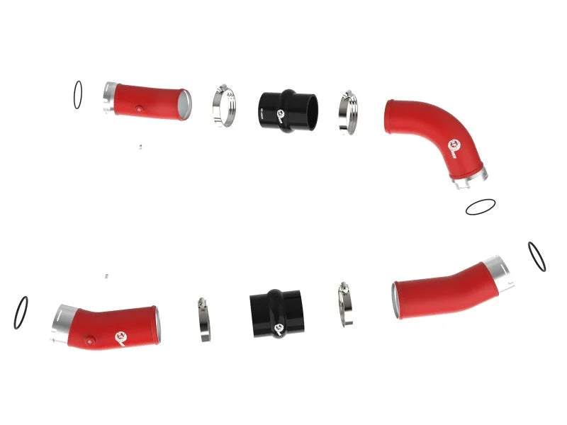 aFe 2024+ Toyota Tacoma BladeRunner  2.5in & 3in Aluminum Hot & Cold Charge Pipe Kit - Red - Additional View 7