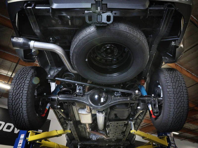 aFe 2024 Toyota Tacoma L4 2.4L Apollo Series 2.5-3in 409 SS Steel Cat-Back Exhaust w/Black Tips - Side View