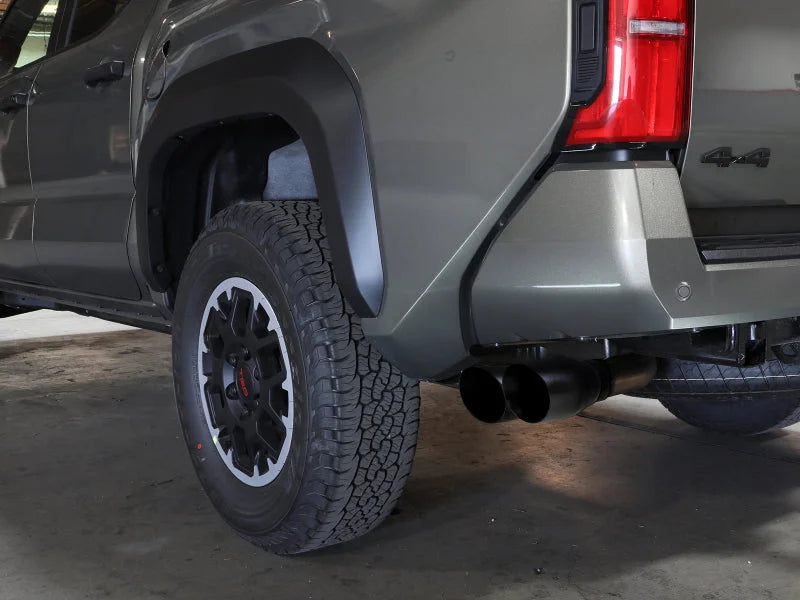 aFe 2024 Toyota Tacoma L4 2.4L Vulcan Series 2.5-3in 304 SS Steel Cat-Back Exhaust w/Black Tips - Side View