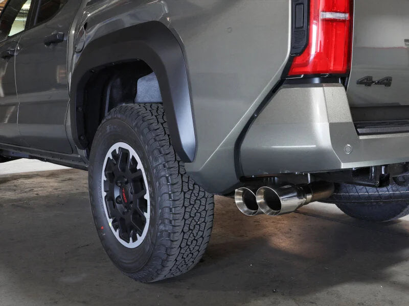 aFe 2024 Toyota Tacoma L4 2.4L Vulcan Series 2.5-3in 304 SS Steel Cat-Back Exhaust w/Polished Tips - Side View