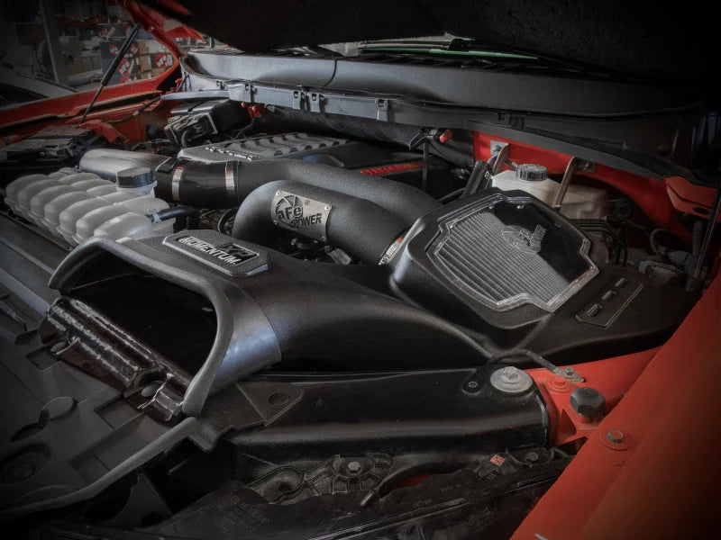 aFe 21-22 Ford F-150 Raptor V6-3.5L(tt) Momentum XP Cold Air Intake System Blk w/ Pro Dry S Filter - Side View