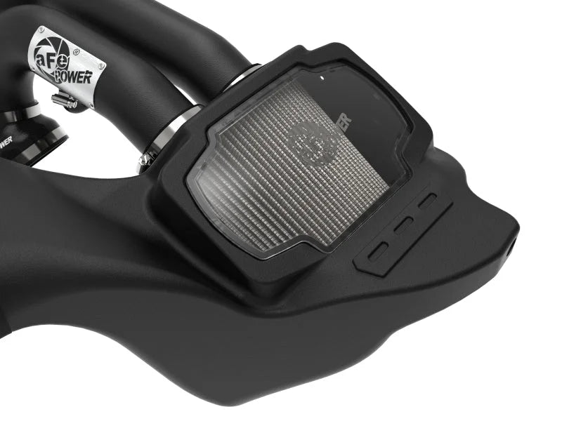 aFe 21-22 Ford F-150 Raptor V6-3.5L(tt) Momentum XP Cold Air Intake System Blk w/ Pro Dry S Filter - Back View