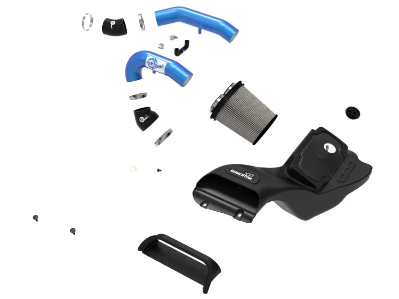 aFe 21-22 Ford F-150 Raptor V6-3.5L(tt) Momentum XP Cold Air Intake System Blue w/ Pro Dry S Filter - Additional View 9