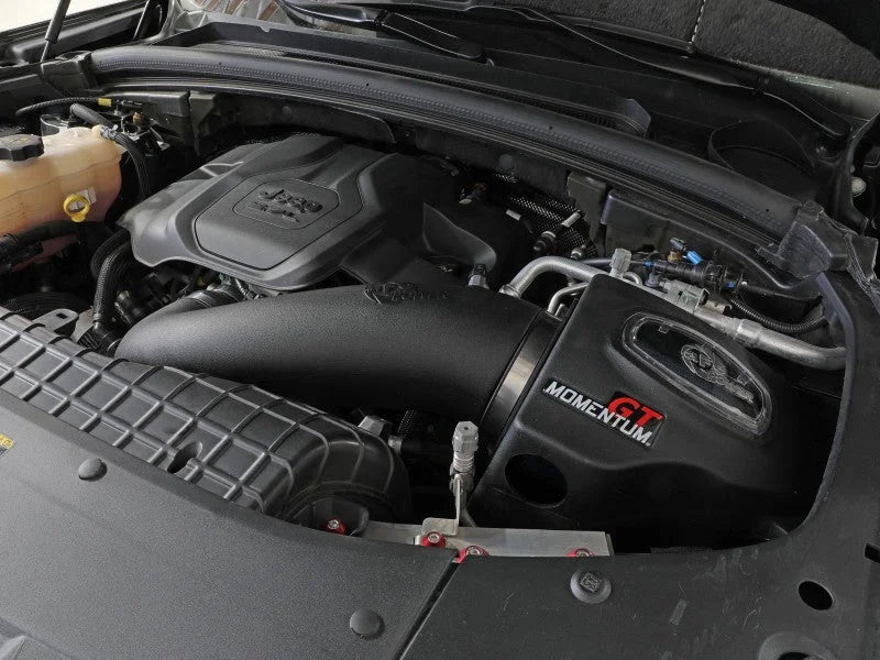 aFe 21-22 Jeep Grand Cherokee L (WL) HEMI V8 5.7L Momentum GT Cold Air Intake System w/Pro 5R Filter - Side View