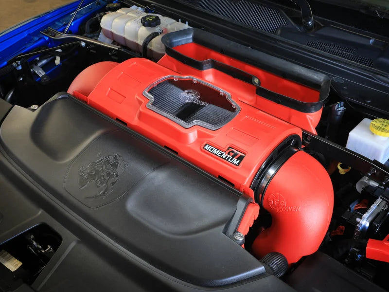 aFe 21-23 Dodge RAM 1500 TRX V8-6.2L Momentum GT Intake- Red - Back View
