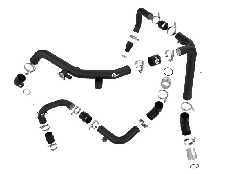 aFe 21-23 Ford Bronco V6-2.7Ltt BladeRunner Alum Hot & Cold Charge Pipe Kit - Black - Additional View 10
