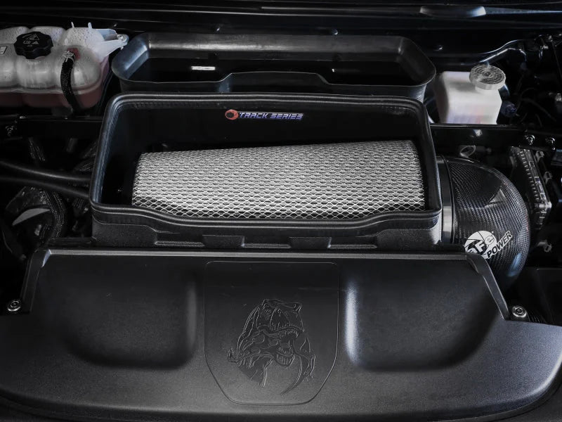 aFe 21-23 RAM 1500 TRX Track Series Carbon Fiber Cold Air Intake System w/ Pro DRY S - Side View