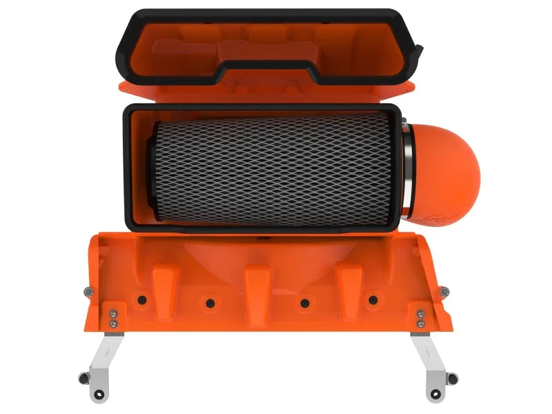 aFe 21-23 RAM 1500 TRX V8-6.2L SC Magnum FORCE Stage2 Orange Edition Cold Air Intake System w/Pro 5R - Installation View