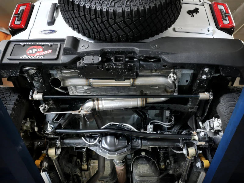 aFe 21-24 Ford Bronco Apollo GT Series 3 IN 409 Stainless Steel Hi-Tuck Axle-Back Exhaust - Side View