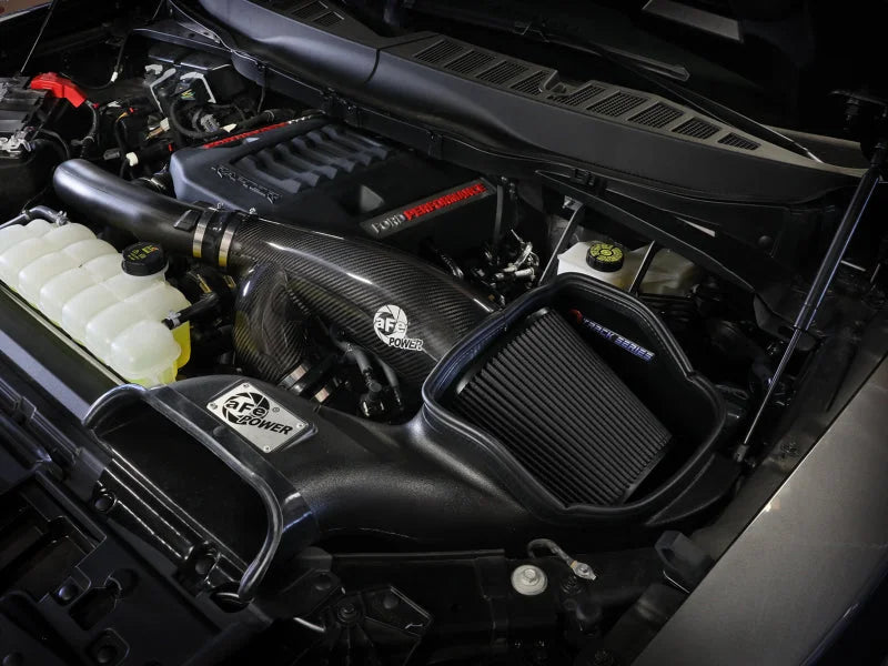 aFe 21-24 Ford F150 Raptor Track Series Carbon Fiber Cold Air Intake System w/ Black Pro 5R Filter - Additional View 5