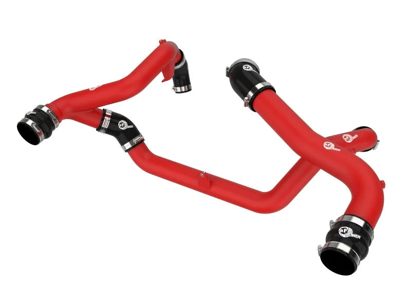 aFe 22-23 Ford Explorer BladeRunner Aluminum Hot and Cold Charge Pipe Kit - Red - Main Product View
