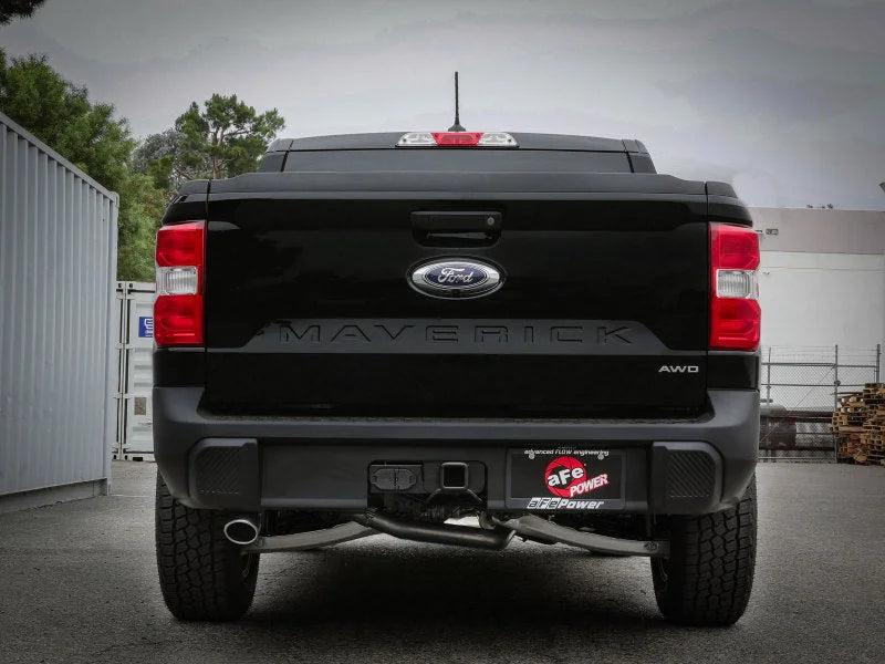 aFe 22-23 Ford Maverick EcoBoost L4 2.0L(t) Vulcan Series 2-1/2in 304 SS Cat-Back w/ Polished Tip - Side View