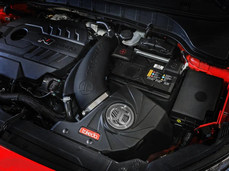 aFe 22-23 Hyundai Kona N L4 2.0L(t) Takeda Momentum Cold Air Intake System w/ Pro DRY S Filter - Side View