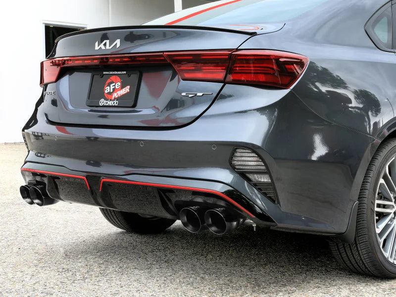 aFe 22-24 Kia Forte GT 1.6L 3in-2.5in 304 Stainless Steel Axle-Back Exhaust w/ Black Tips - Installation View