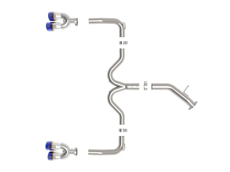 aFe 22-24 Kia Forte GT 1.6L 3in-2.5in 304 Stainless Steel Axle-Back Exhaust w/ Blue Flame Tips - Additional View 6