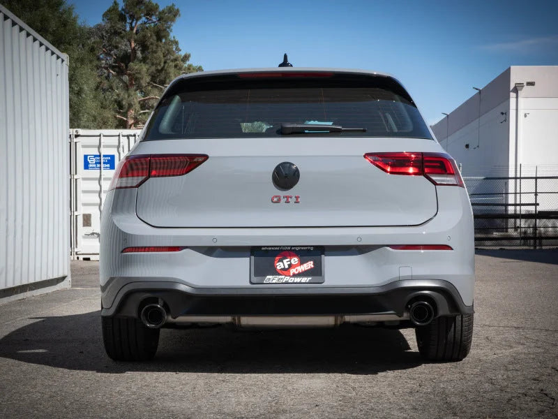 aFe 22-24 Volkswagen GTI MACH Force-Xp 3 to 2-1/2 IN Stainless Steel Cat-Back Exhaust w/Black Tip - Back View