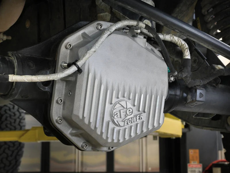 aFe 22-25 Ford Bronco Raptor V6 Rear Diff Cover - Raw w/ Machined Fins - Installation View