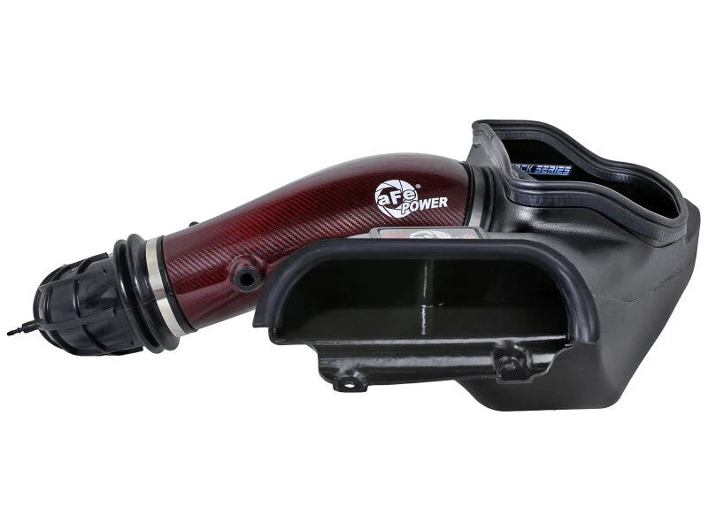 aFe 23-24 Ford F150 Raptor R Supercharged Red Carbon Track Series Air Intake w/ P5R Filter (MOQ 24) - Installation View