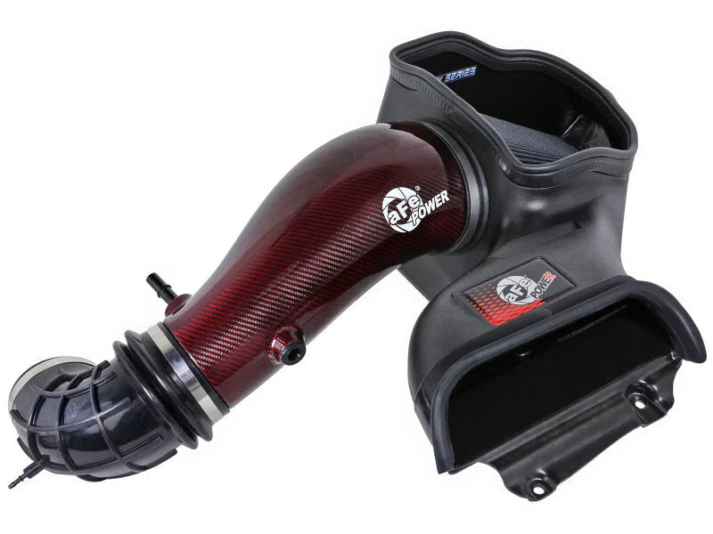 aFe 23-24 Ford F150 Raptor R Supercharged Red Carbon Track Series Air Intake w/ P5R Filter (MOQ 24) - Additional View 8