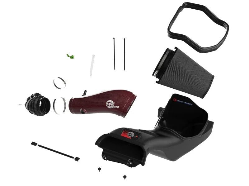 aFe 23-24 Ford F150 Raptor R Supercharged Red Carbon Track Series Air Intake w/ P5R Filter (MOQ 24) - Additional View 10