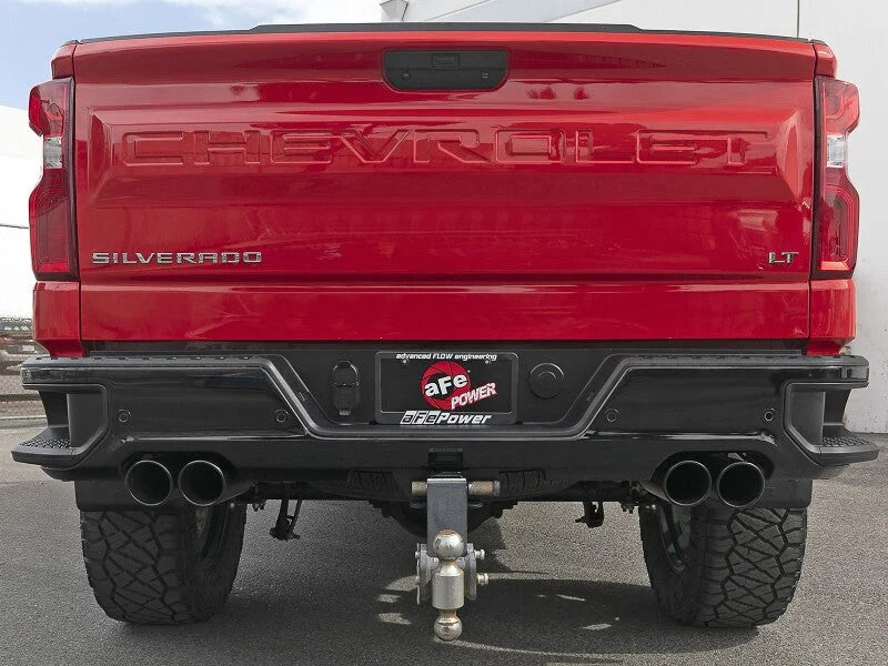 aFe 23-24 GM Trucks L6-3.0L (td) LZ0 Vulcan Series 3in 304 SS DPF-Back Exhaust System w/ Black Tip - Side View