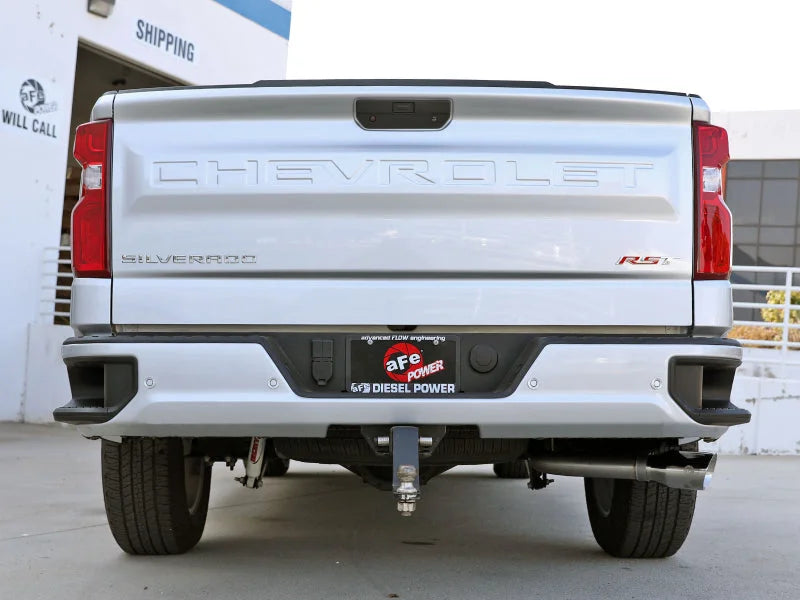 aFe 23-24 GM Trucks L6 Large Bore-HD 3 IN 409 Stainless Steel DPF-Back Exhaust System w/Polished Tip - Installation View