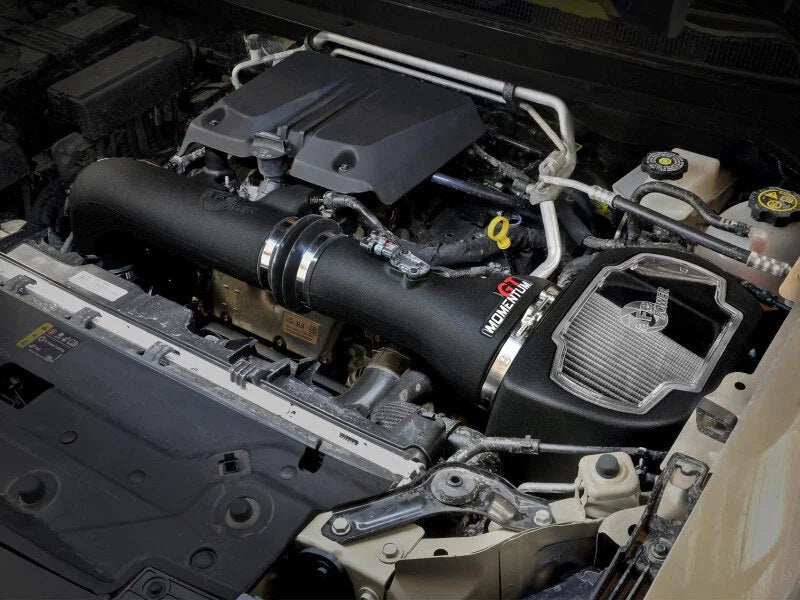 aFe 23-24 GMC Canyon L4 2.7L (t) Momentum GT Cold Air Intake System w/ Pro DRY S Filter - Side View