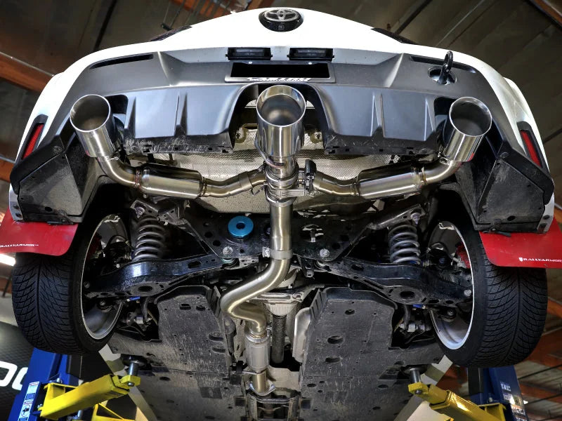 aFe 23-24 Toyota GR Corolla L3 1.6L (t) Gemini XV 3in to 2-1/2in Cat Back Exhaust w/ Black Tips - Back View
